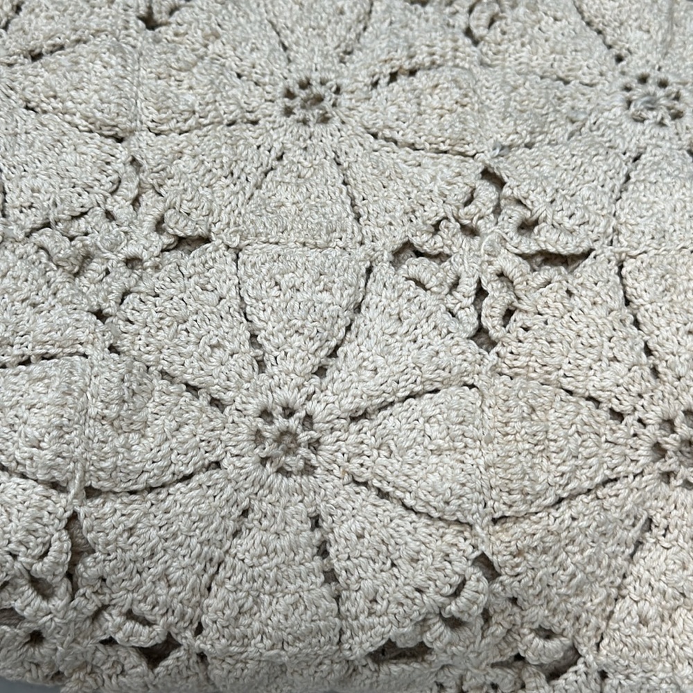 Vintage Hand Crocheted popcorn stitch tablecloth or Bed Coverlet